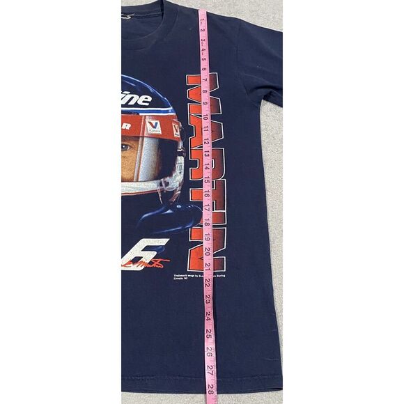 Vintage Nascar Mark Martin Shirt Size M Blue Big Face 90s Nutmeg Roush Racing - Picture 10 of 12